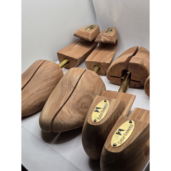 2 Pair Cedar Elements Solid Pine Shoe Trees M - Picture 6 of 7